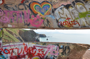 Graffiti on the beach wall