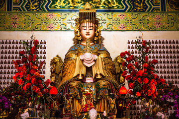 Statue inside Thean Hou Temple in Kuala Lumpur, Malaysia