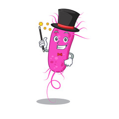 An attractive Magician of pseudomoa bacteria cartoon design