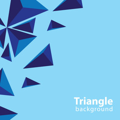 3d Triangular blue abstract background