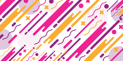 Abstraction modern style composition made of various rounded shapes in colorful