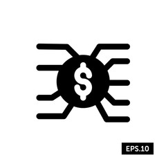 Obraz premium Money System Icon, Money Gear Sign/Symbol Vector