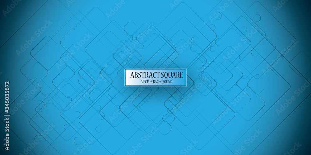 Poster abstract repeating rectangles shape on blue background