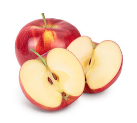 Red apple isolated on white background with clipping path and full depth of field