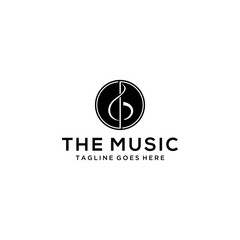 Creative Illustration modern music sign logo design template