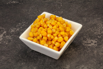 Sweet corn seeds in the bowl