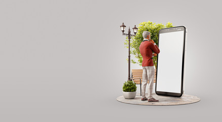 Obraz premium Unusual 3d illustration smart phone application