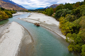 Shotover river near Arrowtown in New Zealand.