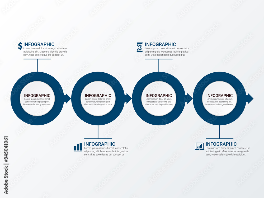 Poster modern infographics template with 4 options. vector infographic element. - vector