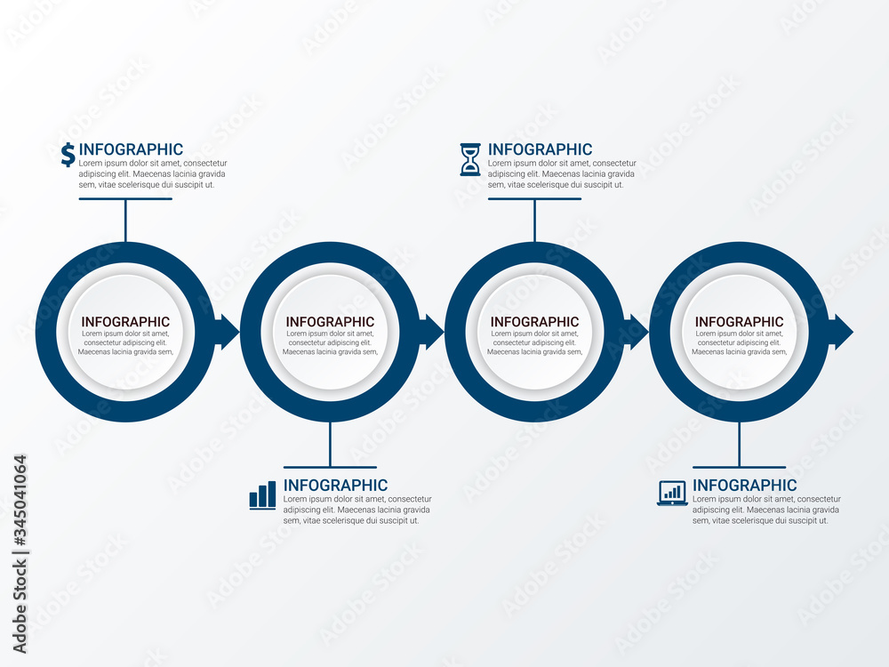 Poster modern infographics template with 4 options. vector infographic element. - vector