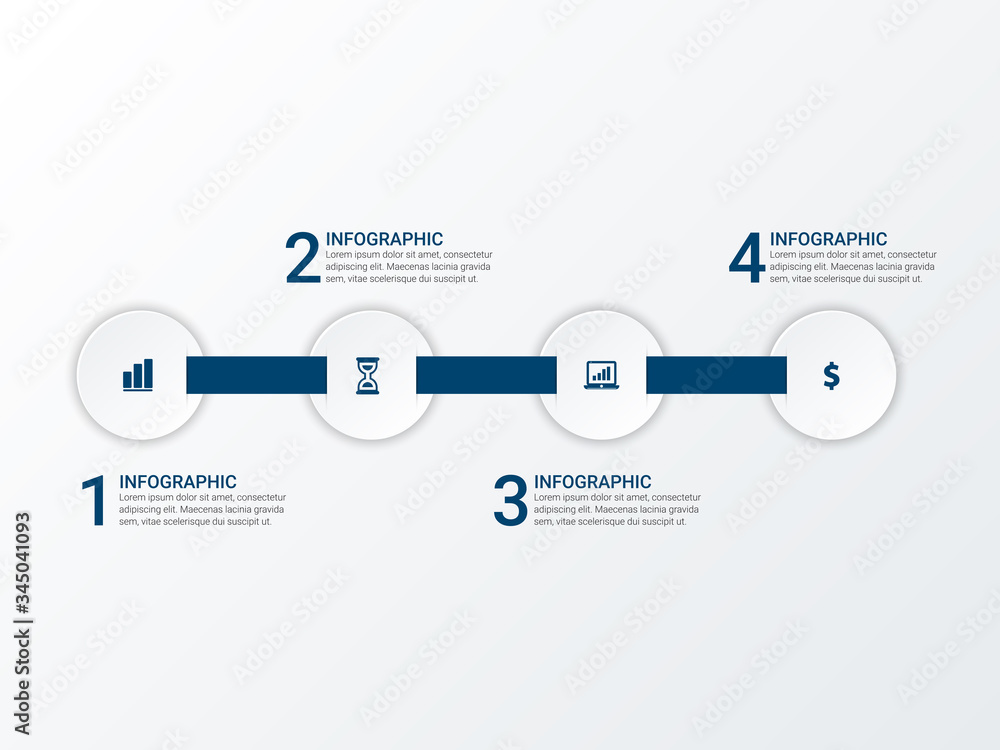 Poster modern infographics template with 4 options. vector infographic element. - vector