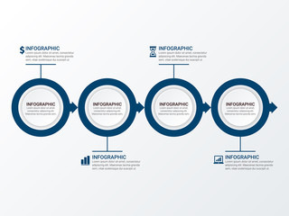 Modern Infographics Template with 4 options. Vector infographic element. - Vector