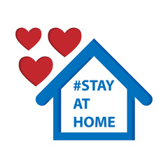 Vector icon of social distancing campaign stay at home stop corona virus on white background