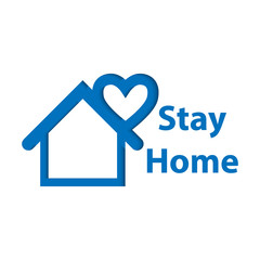 Vector icon of social distancing campaign stay at home stop corona virus on white background