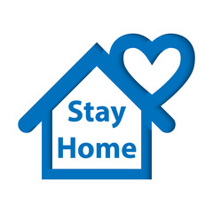 Vector icon of social distancing campaign stay at home stop corona virus on white background