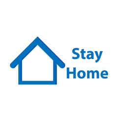 Vector icon of social distancing campaign stay at home stop corona virus on white background