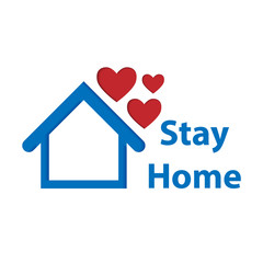 Vector icon of social distancing campaign stay at home stop corona virus on white background