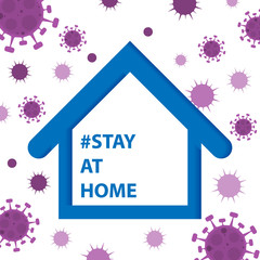 Vector icon of social distancing campaign stay at home stop corona virus on white background