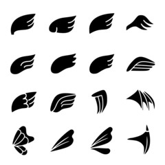 Wing icon, wing vector set