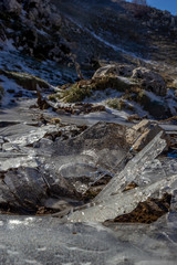 view of frozen mountain lake matese