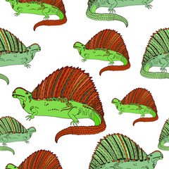 Seamless pattern jurassic dinosaurs. Cartoon character. For the design of children's textiles