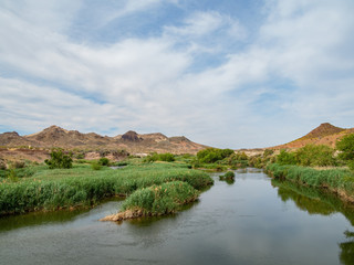 Beautiful river landscape of the Las Vegas Wash trail