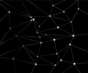 Geometric graphic background molecule and communication. Big data complex with compounds. Perspective backdrop. Digital data visualization. Scientific cybernetic vector illustration.