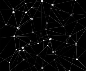 Obraz premium Geometric graphic background molecule and communication. Big data complex with compounds. Perspective backdrop. Digital data visualization. Scientific cybernetic vector illustration.