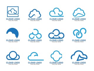 Obraz premium Set of Cloud colorful logo template Design