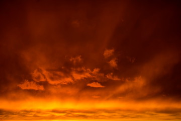 Dramatic Clouds on Sunset in Ukraine