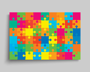 Vector background color piece puzzle frame jigsaw