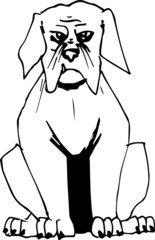 head Mastiff dog vector illustration