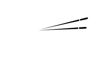 Bowl With Chopsticks Red Flat Icon On White Background