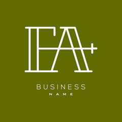 Line art vector of an alphabets EA, AE