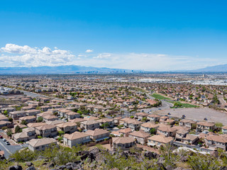 High angle view of the Las Vegas strip skyline and cityscape © Kit Leong