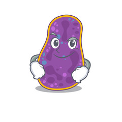 A mascot design of shigella sp. bacteria having confident gesture