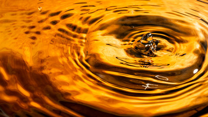 Orange images of swaying water, ripples and drops