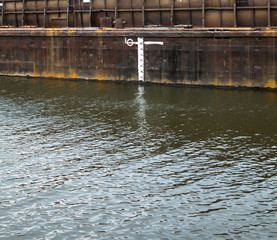 Load line marks and lines on a ship.