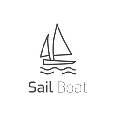 Sail Boat logo icon template. Vector illustration. Modern design