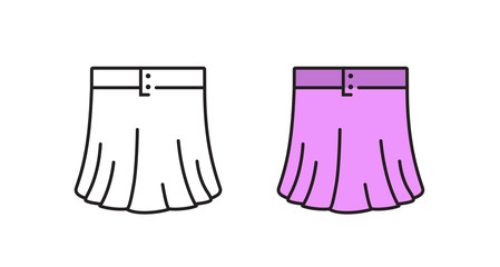 Skirt icon. Linear vector icon in a flat style.