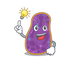 Mascot character design of shigella sp. bacteria with has an idea smart gesture
