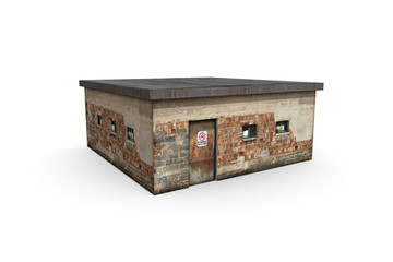 Old booth 3D rendering on a white background. Isolate with 3D models