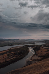 sunset in the mountains