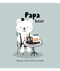 Papa bear cartoon illustration vector