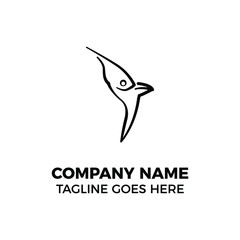 simple design logo animal red head cardinal