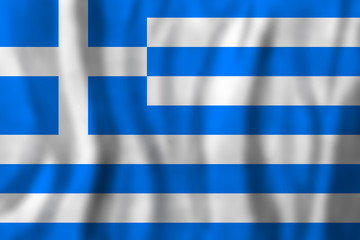 Greece flag Background. Silky shiny texture