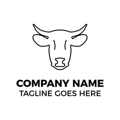simple design logo animal cow