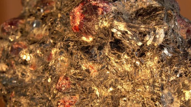 Garnet Mica-Schist sample. Almandine-garnets Crystals interspersed in a massive piece of shale rock