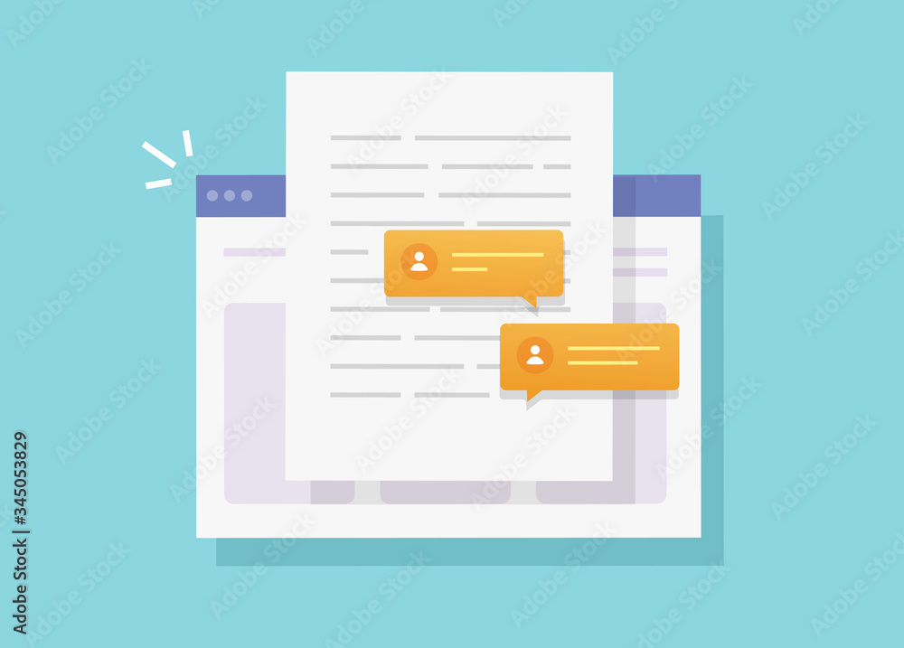 Poster writing and collaborate chatting content paper document online on website or creating electronic tex