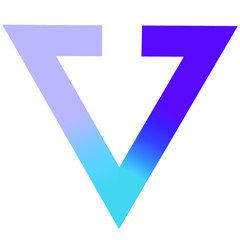 Obraz premium Letter V with color transitions, gradient